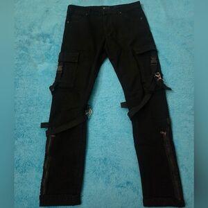 Waimea Men's Black Cargo Skinny Jeans